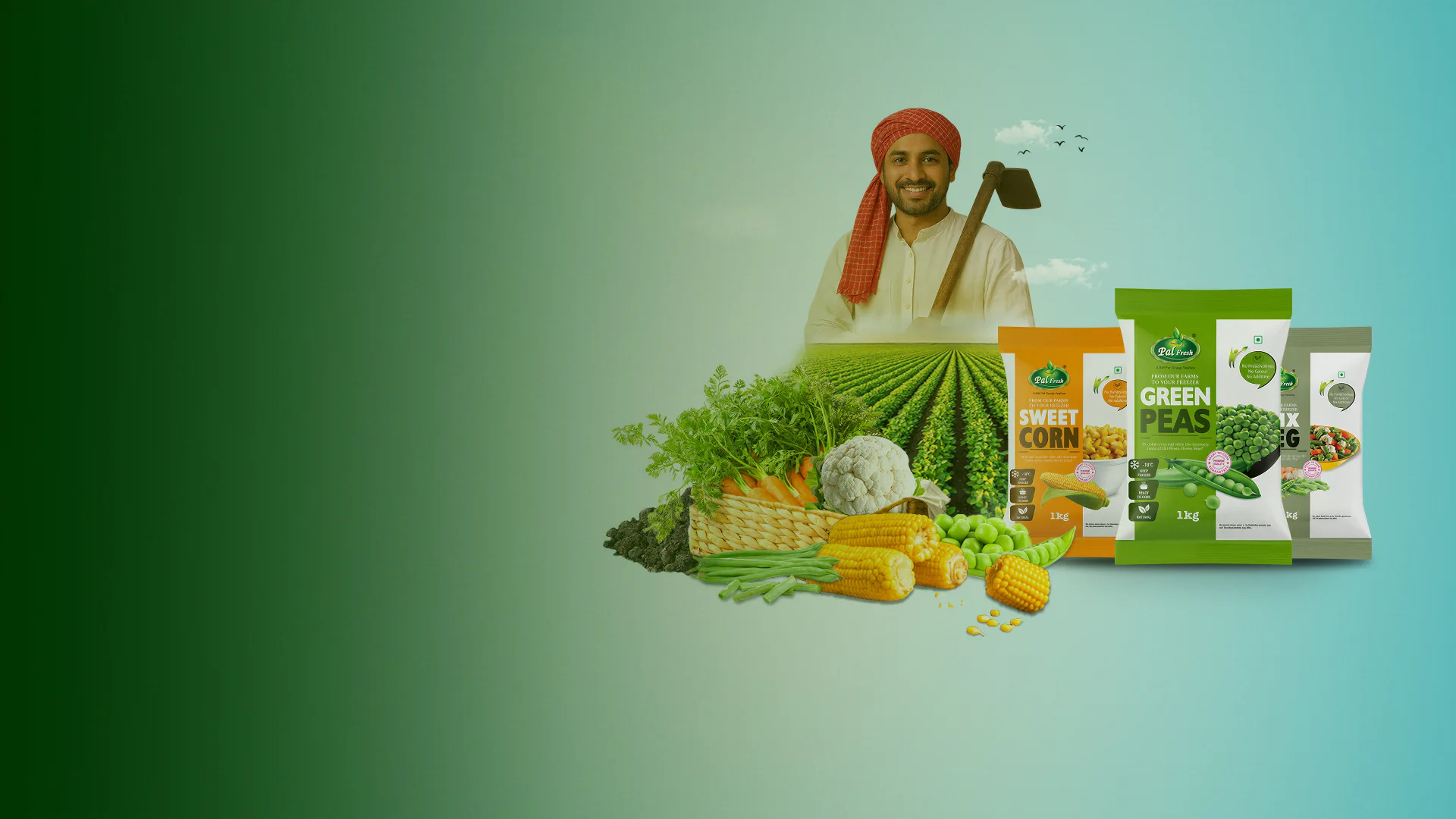 Pal Fresh IQF frozen vegetables grown on partner farms in Uttarakhand